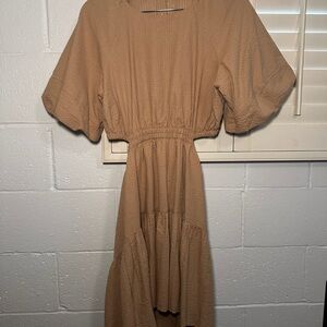 Madewell seersucker tan Dress